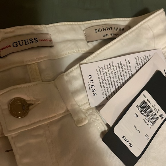 GUESS white 1981 SKINNY high skinny jeans white (size 29) NEW WITH TAGS - Picture 2 of 3